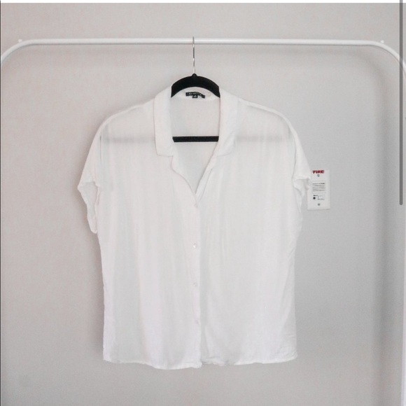 Dynamite White Cotton Button Up - Picture 1 of 4